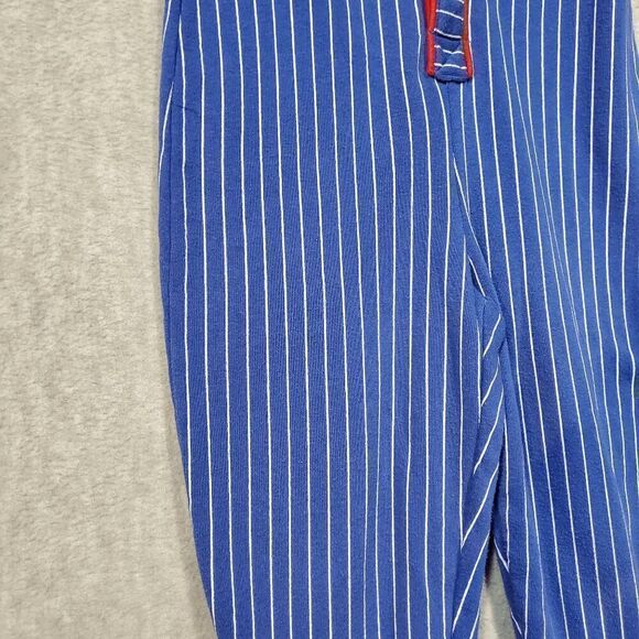 Fun Kins Romper Kids 4T Blue Striped Fleece Lined Baseball Sports One Piece - Picture 6 of 10